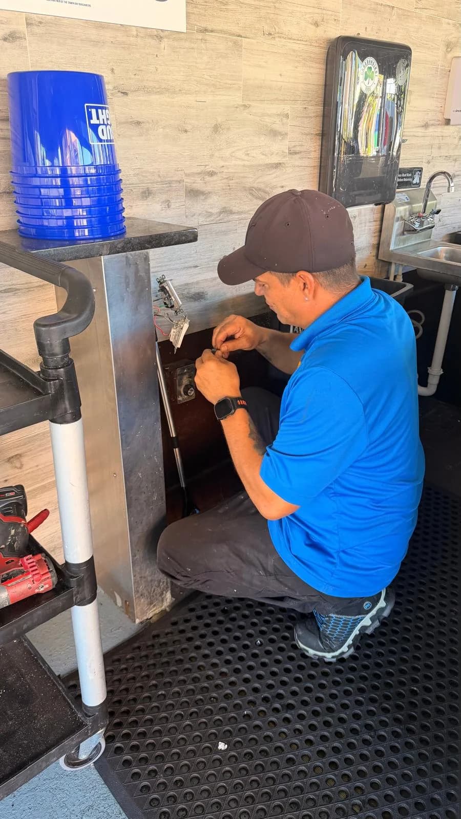 Electrical work on commercial equipment